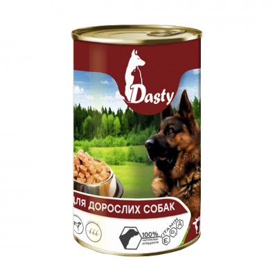 Консервы Dasty для взрослых собак с говядиной 1,24 кг