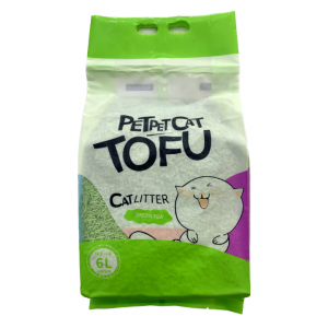 Petpet Cat Tofu - соевый наполнитель для туалета с ароматом зелёного чая 6л