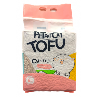 Petpet Cat Tofu - соевый наполнитель для туалета с ароматом персика 6л