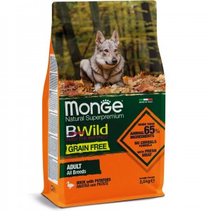 Корм для собак BWILD Monge Grain Free (беззерновий) утка2,5кг