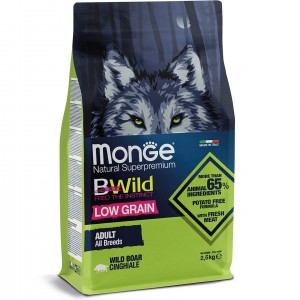 Корм для собак BWILD Monge Low Grain (низкозерновой) дикий кабан 2,5кг