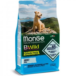 Корм для собак BWILD Monge Grain Free (беззерновой) Mini анчоус 2,5кг