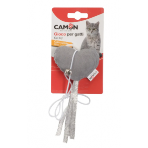 Игрушка для кошек Camon - Cердце с колокольчиком и резинкой, 5-7 см