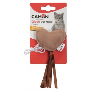 Игрушка для кошек Camon - Cердце с колокольчиком и резинкой, 5-7 см