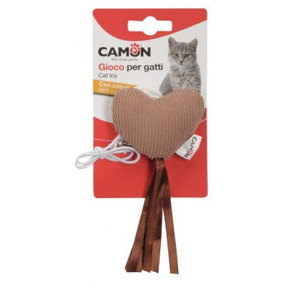 Игрушка для кошек Camon - Cердце с колокольчиком и резинкой, 5-7 см