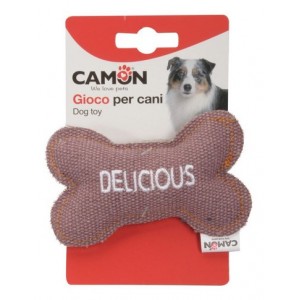 Игрушка для собак Camon - Косточка "Delicious" из ткани, 10,5см