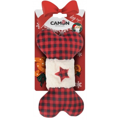 Игрушка для собак Camon - Кость из полиэстера с пищалкой, 20см