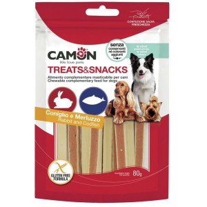 Лакомство для собак Camon - Сэндвич Treats & Snacks с кроликом и треской, 11см - 80г