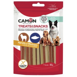 Лакомство для собак Camon - Сендвіч Treats & Snacks з ягням та тріскою, 11см - 80г