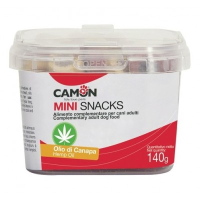 Лакомство для собак Camon - Mini Snacks в форме листьев с конопляным маслом, 1х1,2см - 140г