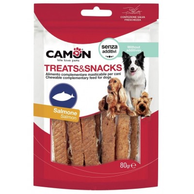 Лакомство для собак Camon - Батончики из лосося Treats & Snacks, 11см - 80г