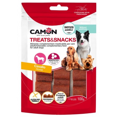 Лакомство для собак Camon - Treats & Snacks Порционный снек-бар из конины, 12см - 100г