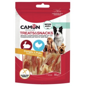 Лакомство для собак Camon - Кроличьи ушки с курицей Treats & Snacks, 7см - 80г