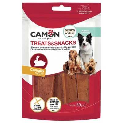 Лакомство для собак Camon - Treats & Snacks вяленый кролик пластинками, 12,5см - 80г