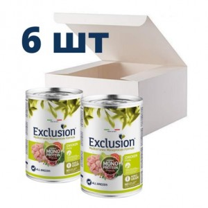 Упаковка влажного корма для собак Exclusion 400г 6шт *вкусы на выбор