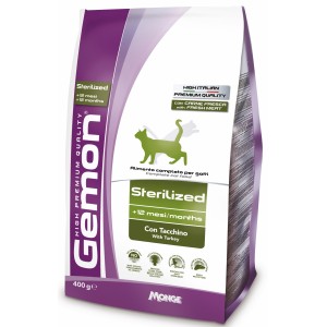 Корм для стерилизованных кошек GEMON CAT Sterilised c индейкой 0,4кг