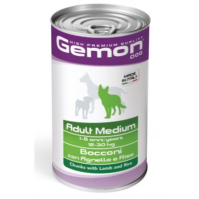 GEMON DOG WET Medium Adult консерва для собак с ягнёнком и рисом 1,25кг