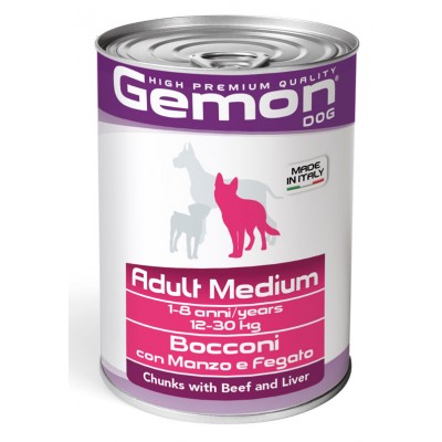 GEMON DOG WET Medium Adult консерва для собак с говядиной и печенью 415г