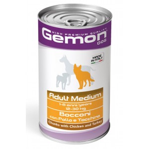 GEMON DOG WET Medium Adult консерва для собак с курицей и индейкой 1,25кг