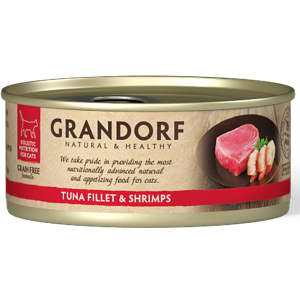 Grandorf Tuna Fillet & Shrimps - консервы для кошек Филе тунца с креветками, 70 г