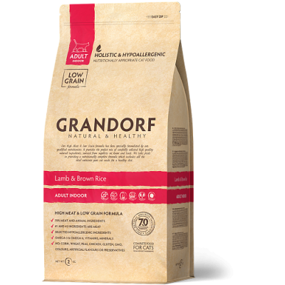 Grandorf Lamb and Brown Rice Adult Indoor - Грандорф Сухой корм для взрослых кошек с ягненком и бурым рисом 0,4 кг