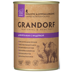 Grandorf Wild Boar & Turkey - консервы для собак Дикий Кабан с Индейкой, 400 г