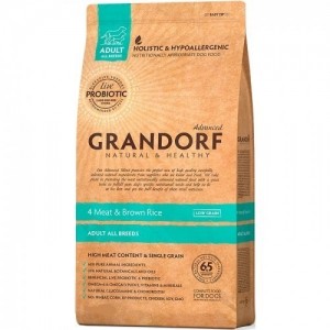 Grandorf Sensitive Care Holistic 4 Meat and Brown Rice Adult All Breeds - Грандорф Сухой корм для всех пород 4 вида мяса с пробиотиками и бурым рисом 3 кг