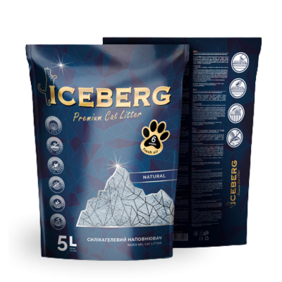 Iceberg Гигиенический наполнитель на основе силикагеля без аромата 5л