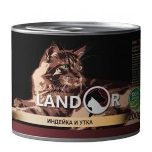 Влажный корм для кошек Landor индейка с уткой 200г