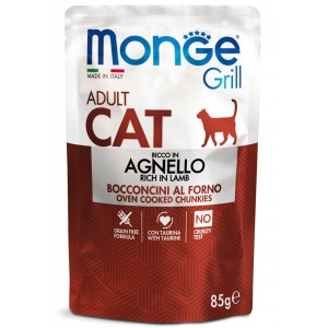 MONGE CAT GRILL Adult паучи для кошек с ягнёнком 85г