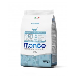 Корм для котят Monge CAT Monoprotein Kitten с форелью 0,4кг