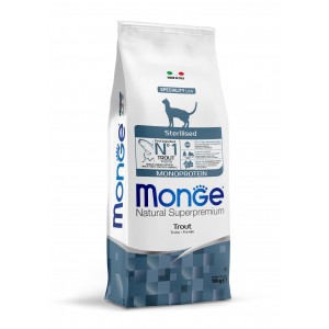 Корм для кошек Monge CAT Monoprotein Sterilised с форелью 10кг