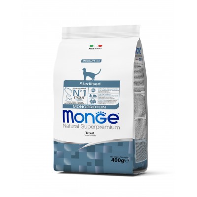 Корм для котів Monge CAT Monoprotein Sterilised з фореллю 0,4кг