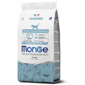 Корм для котят Monge CAT Monoprotein Kitten с форелью 1,5кг