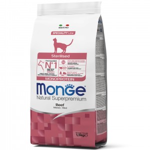 Корм для кошек Monge CAT Sterilised с говядиной 1,5кг