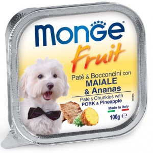 MONGE DOG FRUIT паштет для собак со свининой и ананасом 100г