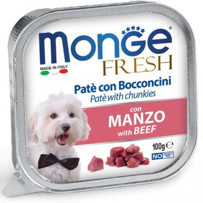 MONGE DOG FRESH паштет для собак c говядиной 100г