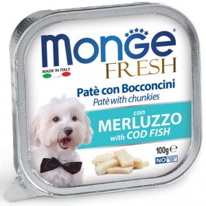 MONGE DOG FRESH паштет для собак c треской 100г