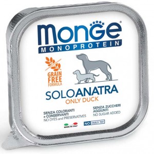 MONGE DOG SOLO 100% утка 150г - монопротеиновый паштет для собак