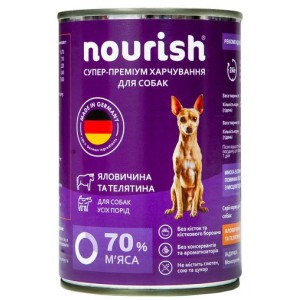 Консерва Nourish с говядиной и телятиной для собак 400г