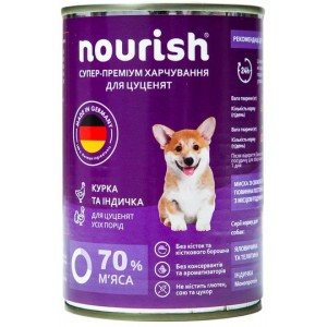 Консерва Nourish с курицей и индейкой для щенков 400г