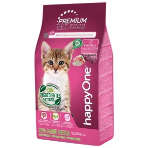 Сухой корм happyOne Premium Kitten Fresh Meat для котят, беременных и кормящих кошек со свежим мясом 1,5кг